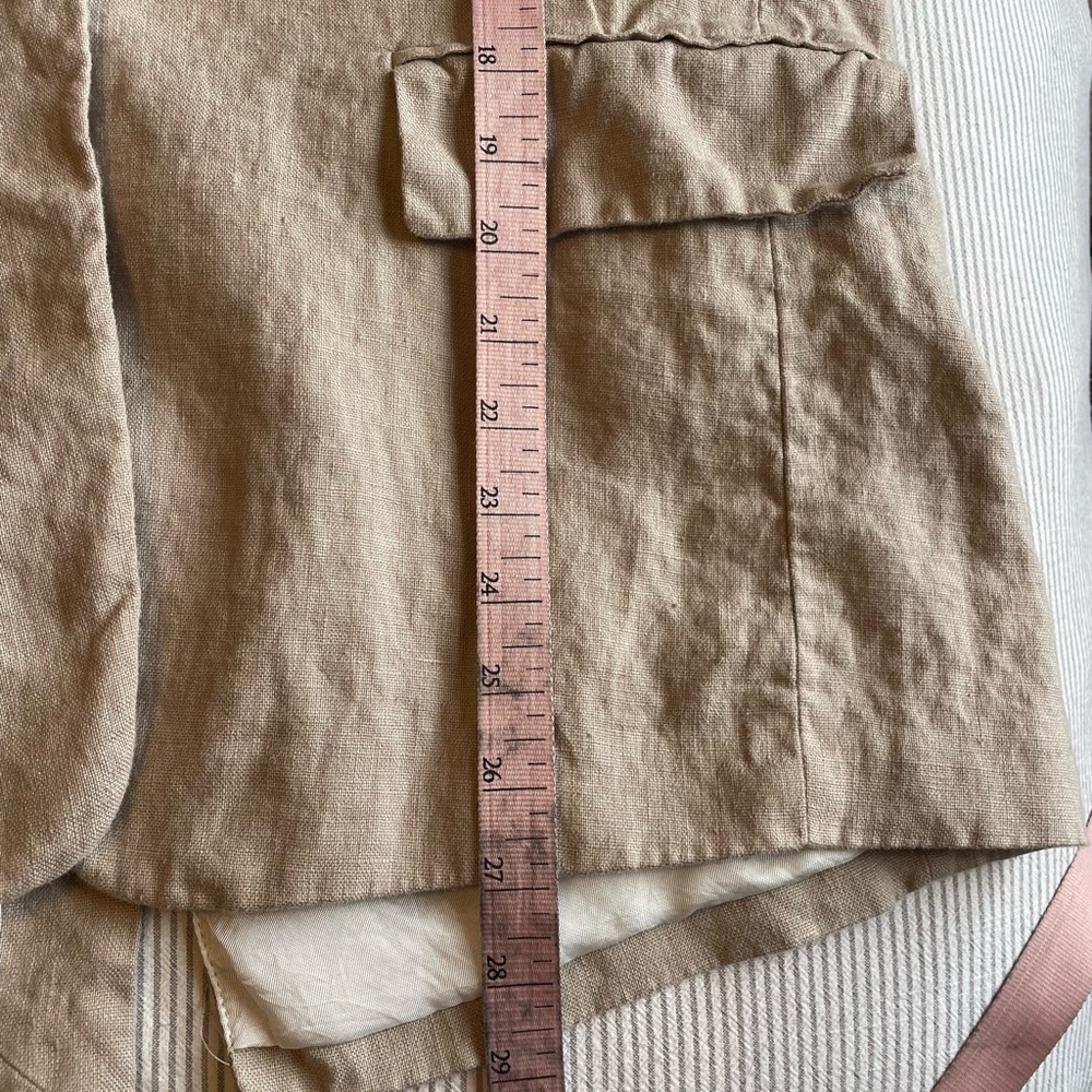 Zara Beige Linen Women's Blazer Small - Picture 9 of 9